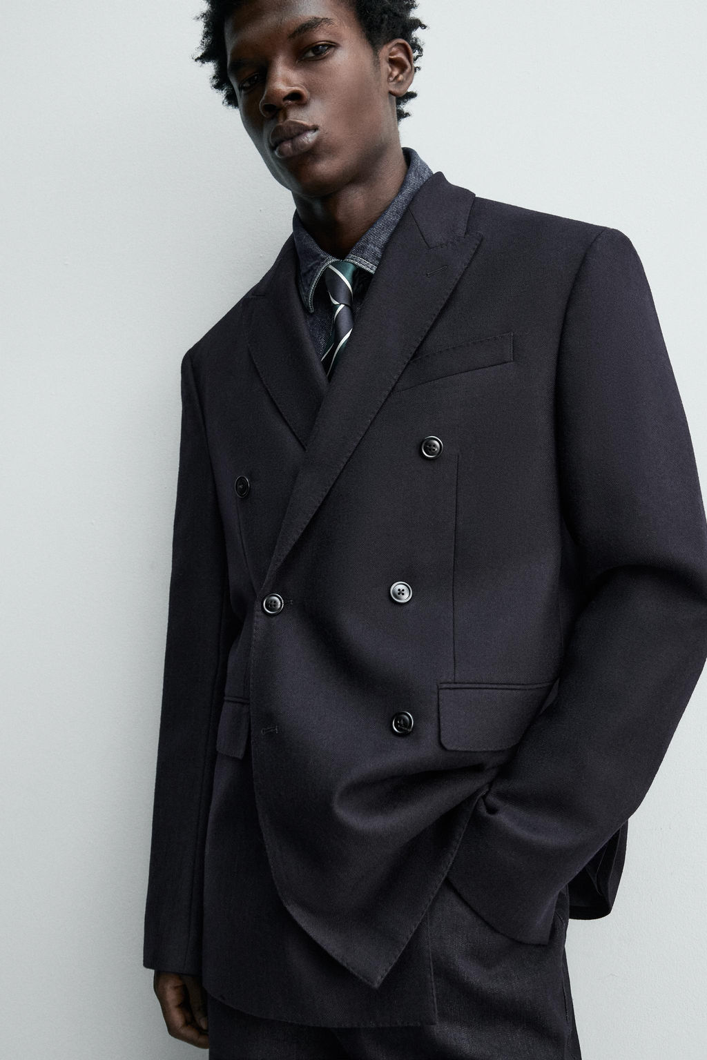 DOUBLE-BREASTED 100% WOOL FLANNEL BLAZER - Zara фото 5