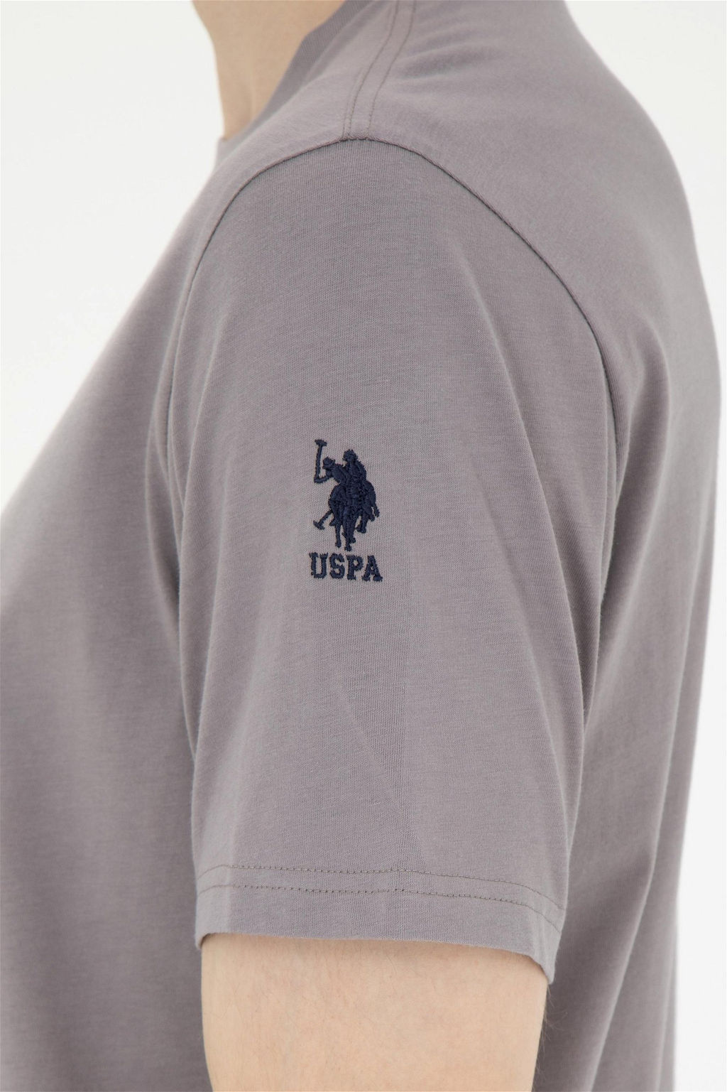 Футболка U.S. Polo Assn базовая серая из хлопка  фото 7