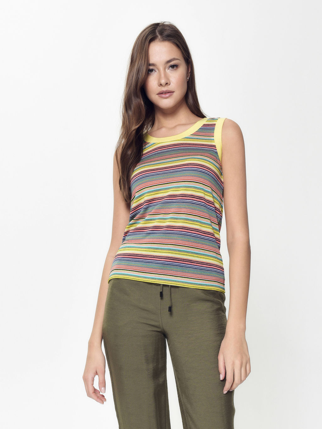 CONTE Топ в полоску с эластичными манжетами LD 921-1 yellow stripes