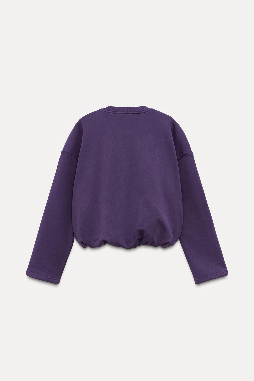 GATHERED CROPPED SWEATSHIRT - Zara фото 6
