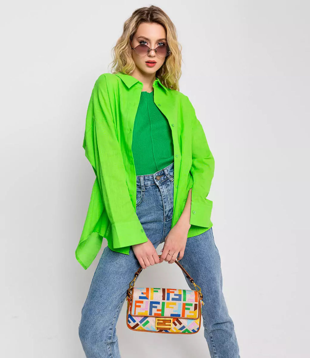 Рубашка #ОБШ1458, салатовый - Dommod фото 2