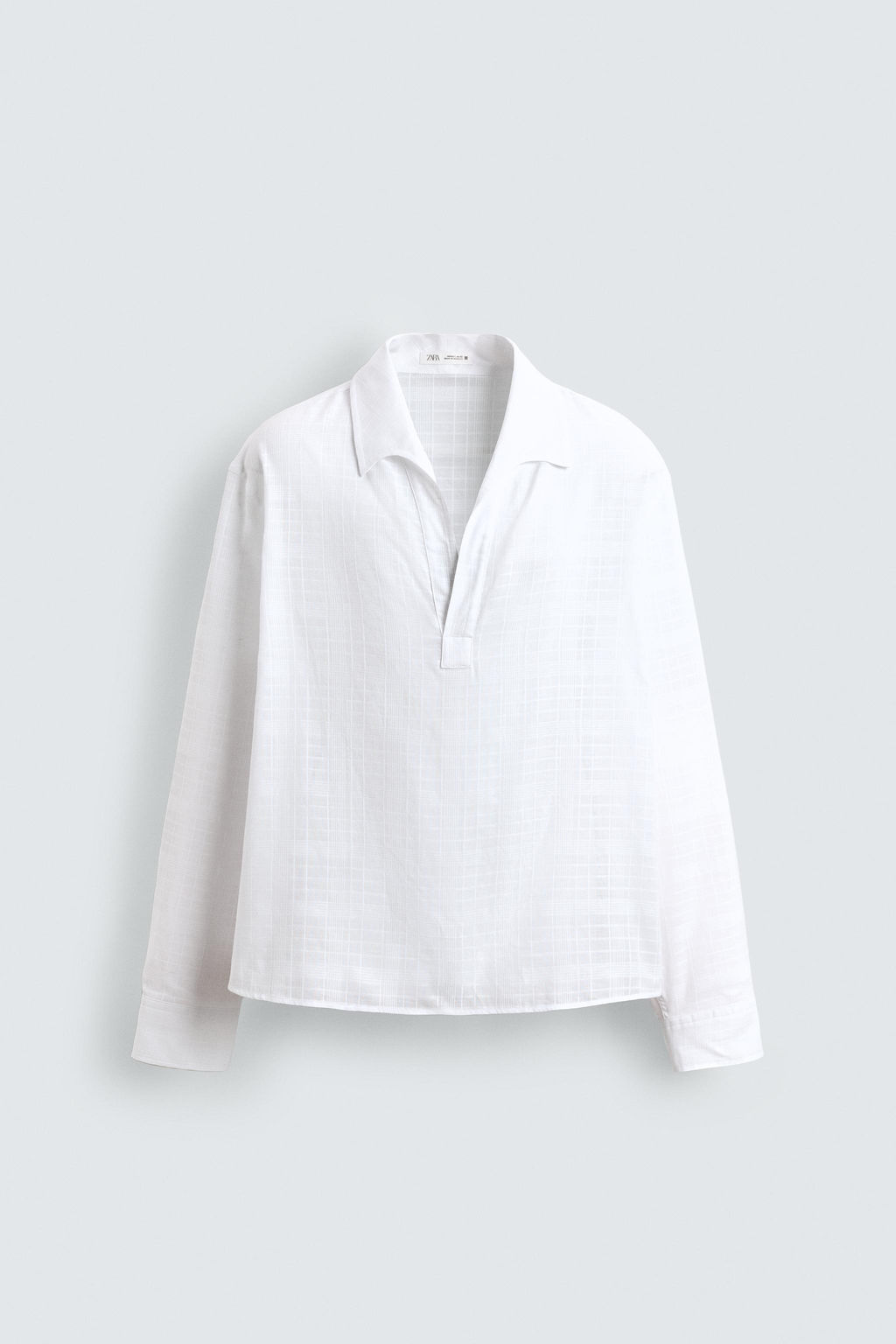 CAMISA POLO ESTRUCTURA / Blanco - Zara фото 8