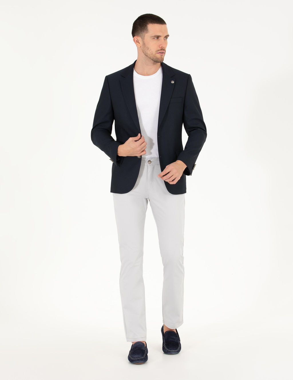 A__k Gri Regular Fit Kanvas Pantolon - Pierre cardin фото 8