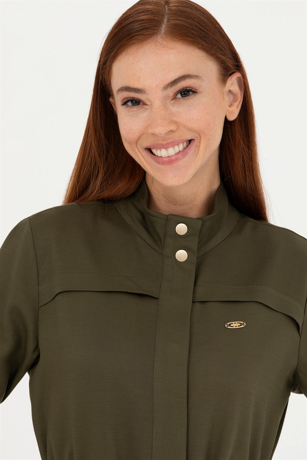 Женское тканое платье темного цвета хаки Неожиданная скидка в корзине - U.s. polo assn фото 2