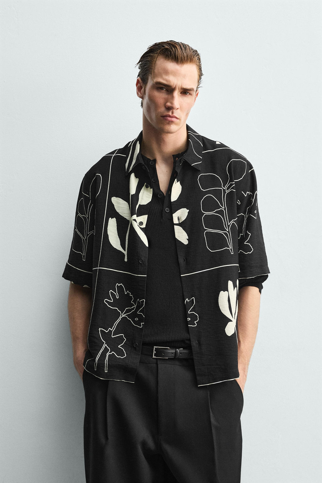 ABSTRACT PRINT FLOWING SHIRT - Zara фото 2