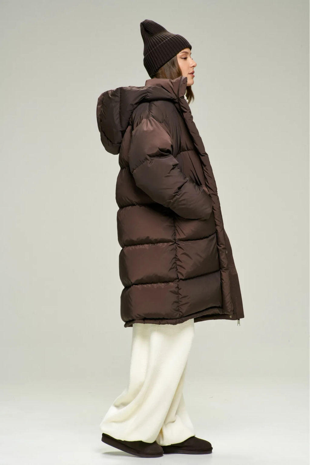 Пуховик удлиненный Brown - Erist store фото 4