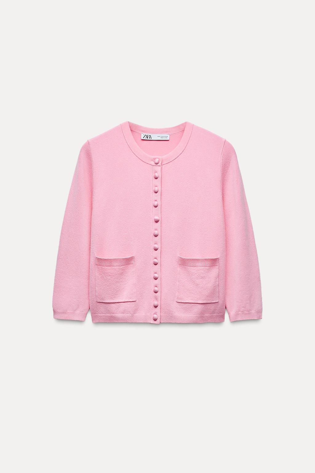 PLAIN KNIT 3/4 SLEEVE CARDIGAN - Zara фото 9