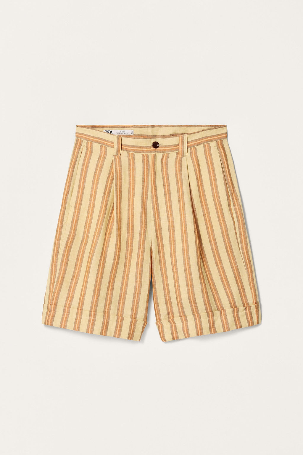 LIMITED EDITION STRIPED LINEN BERMUDA SHORTS - Zara фото 12