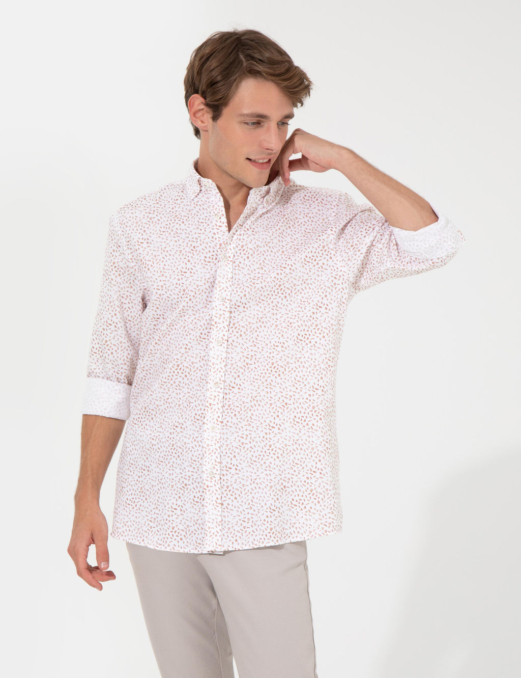 A__k Kahverengi Slim Fit Uzun Kollu G_mlek