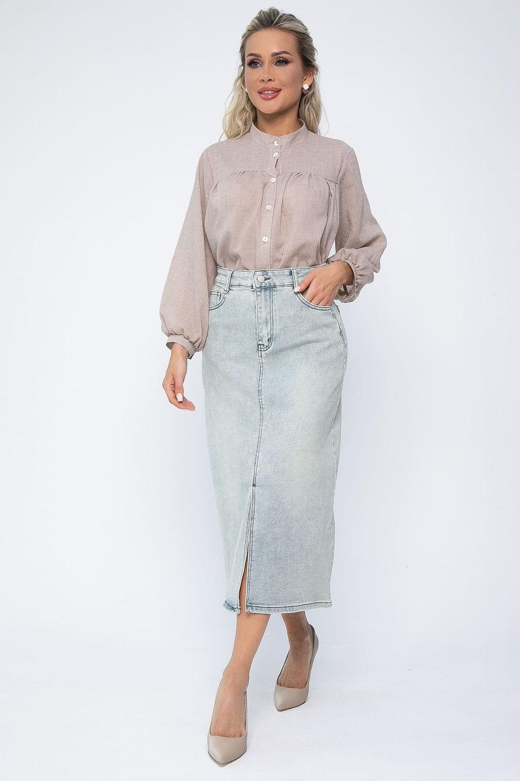 Юбка Мюнхен (голубо-зеленая) Ю13644-4М - Lt collection фото 8