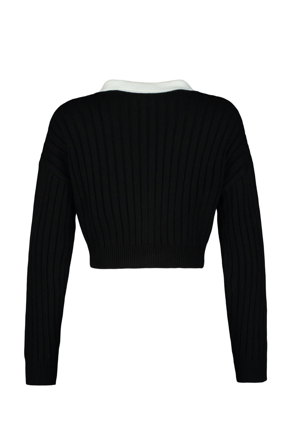 TRENDYOLMILLA Indigo Super Crop Gomlek Yaka Garnili Triko H?rka TWOAW23HI00519 фото 16