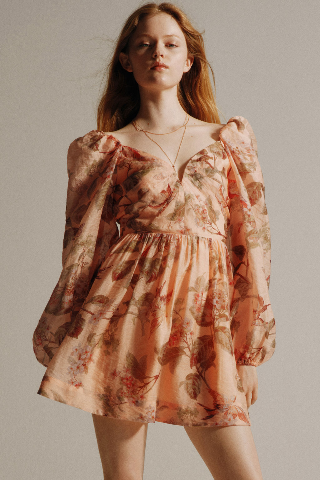 Vestido de manga abullonada con lazada - H&m фото 2