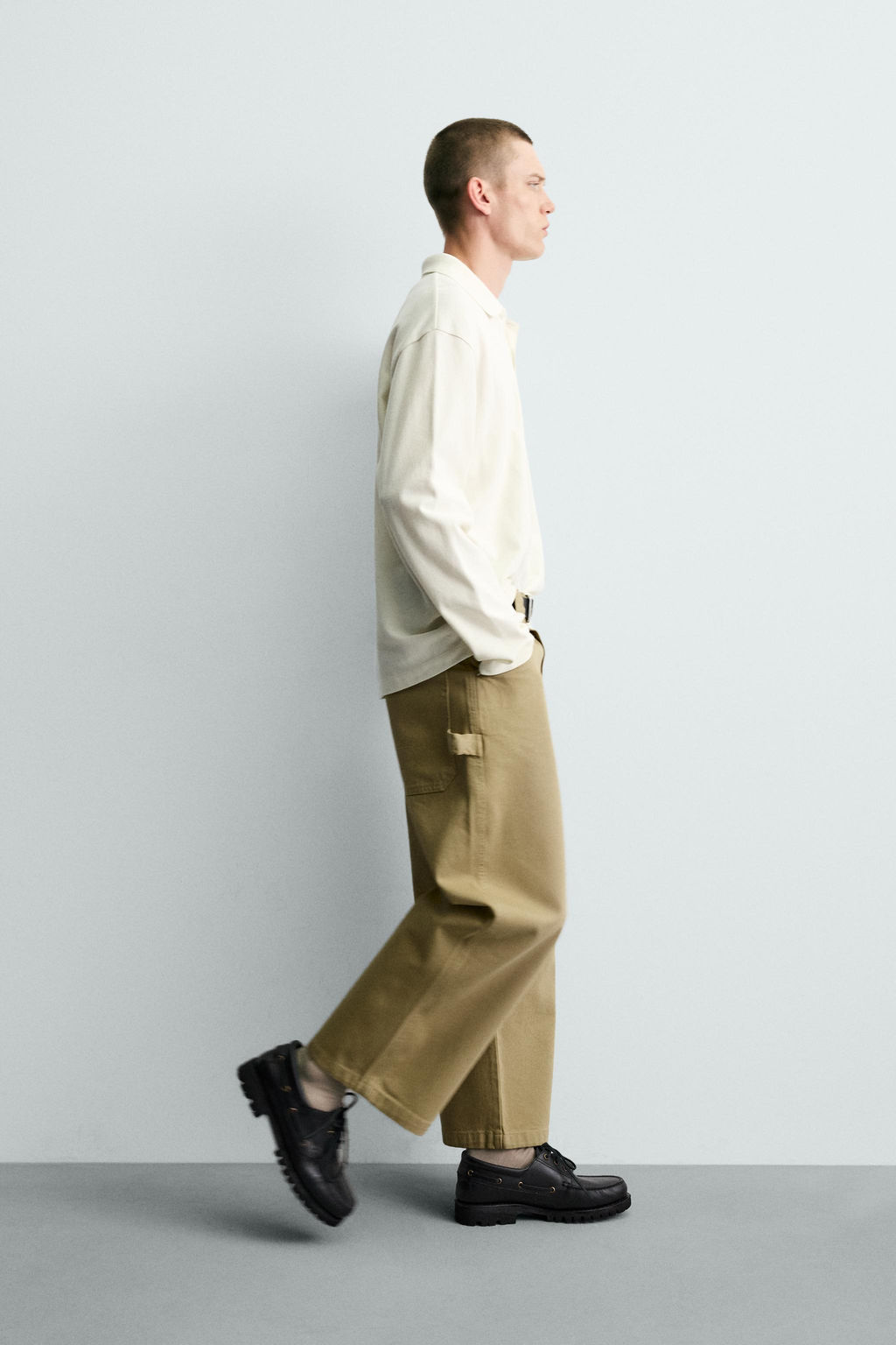 PANTAL?N CARPINTERO WIDE FIT / Tostado - Zara фото 6