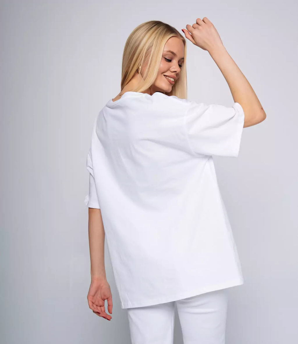 Футболка #КТ2-12, белый - Dommod фото 3