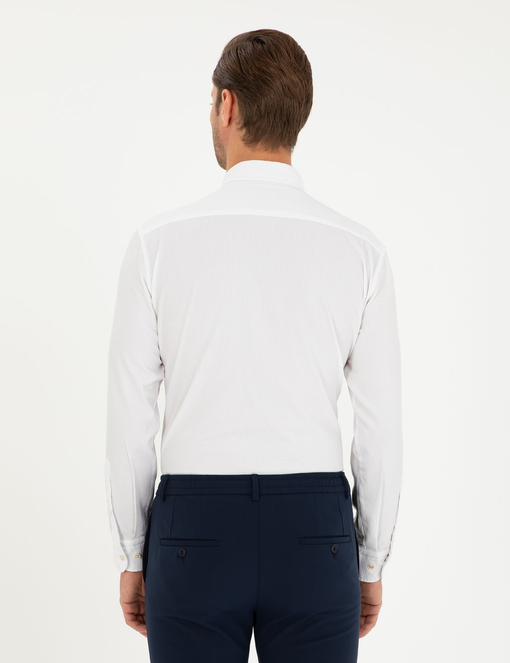 Beyaz Slim Fit Uzun Kollu G_mlek