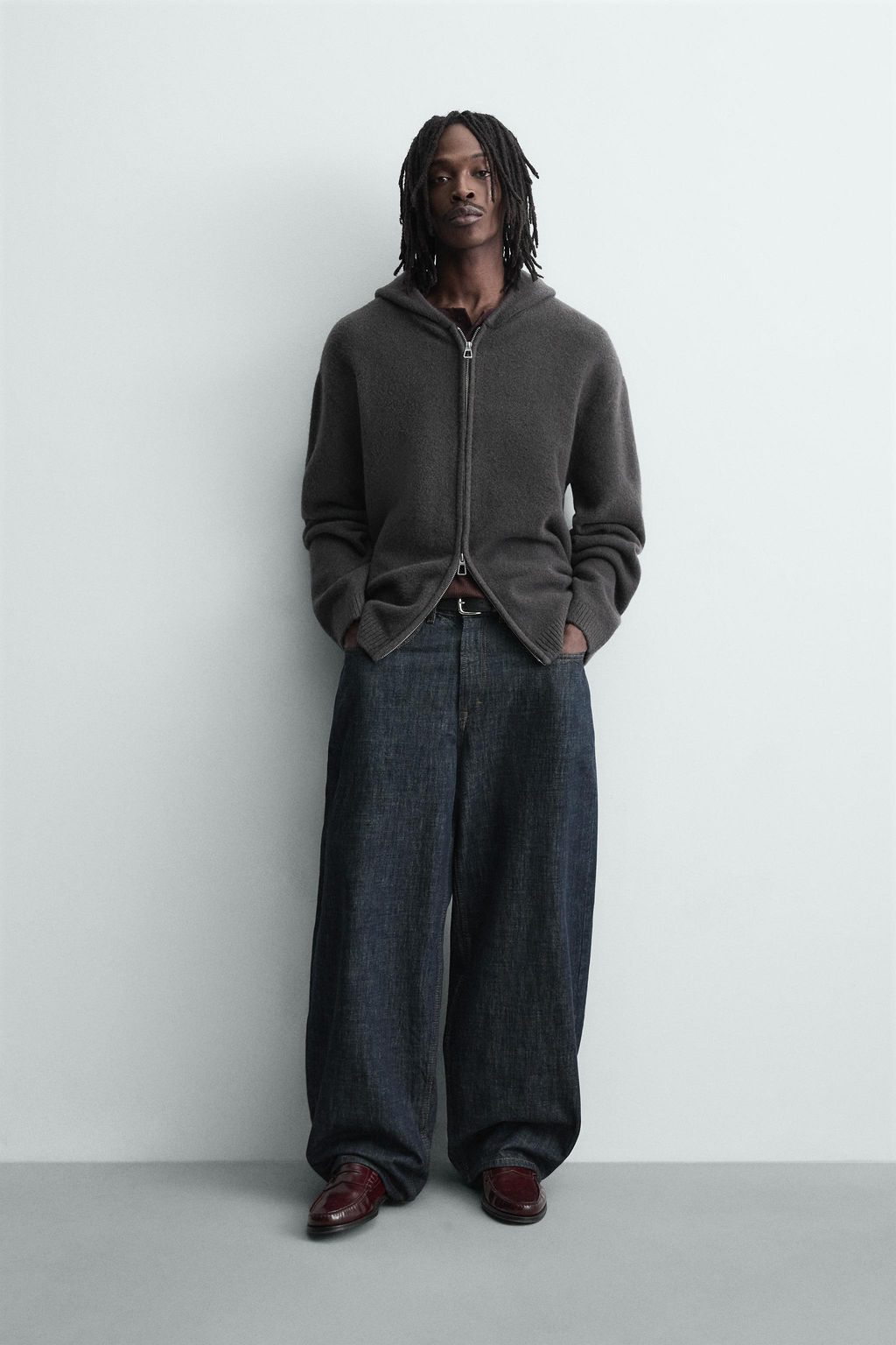 CHAQUETA PUNTO CAPUCHA / Gris antracita