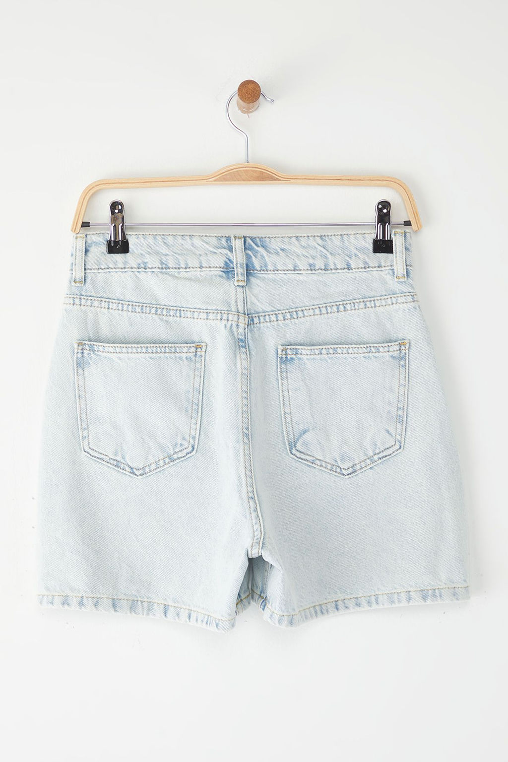 TRENDYOLMILLA Mavi Kiraz Nak?sl? Denim Sort TWOSS25SR00101  фото 7