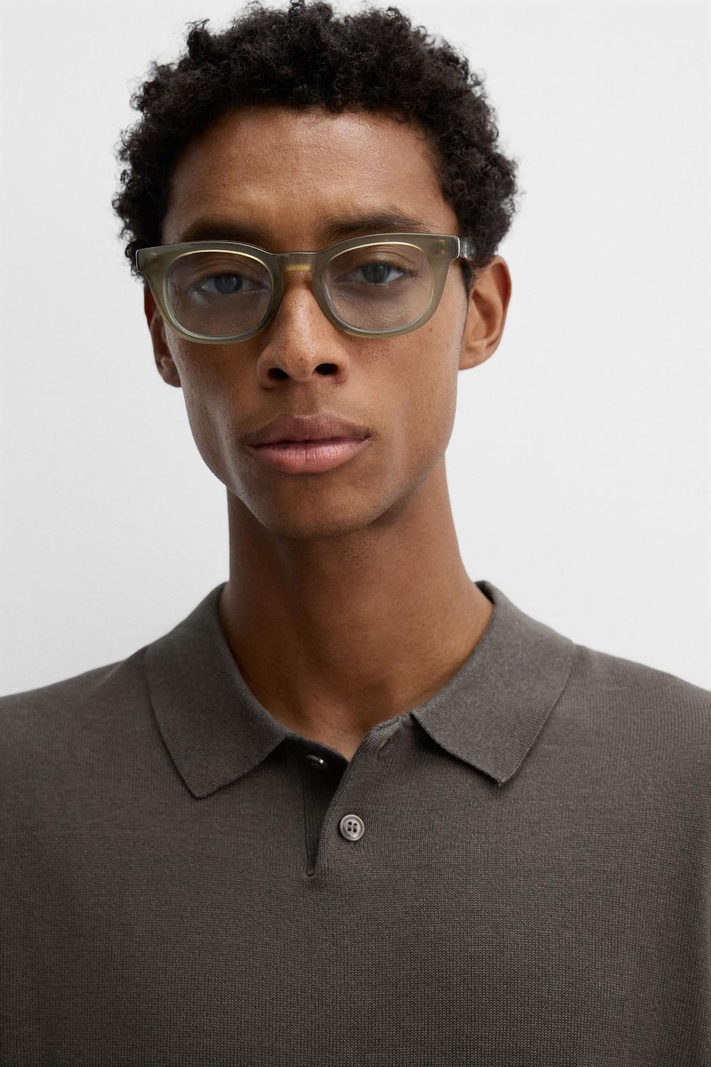 COTTON-BLEND KNIT POLO SHIRT - Zara фото 13
