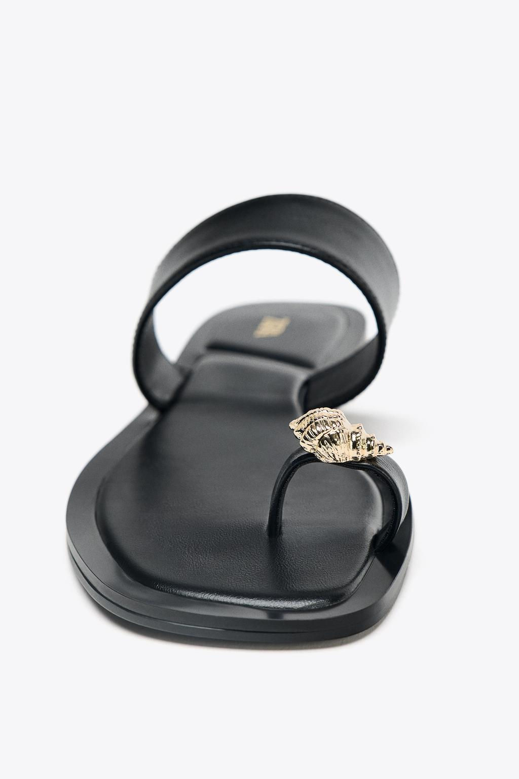 METALLIC BEAD TOE POST SANDALS - Zara фото 9