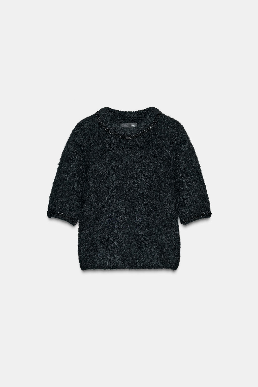 SHORT SLEEVE KNIT JUMPER WITH JEWEL BEADS - Zara фото 6
