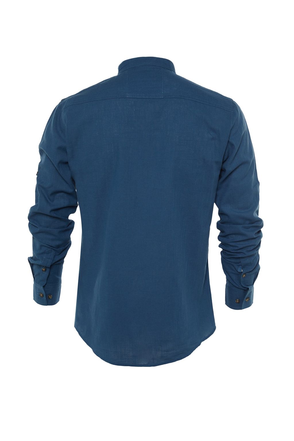 TRENDYOL MAN Koyu Yesil Slim Fit Basic Hakim Yaka Apoletli %100 Pamuklu Keten Gorunumlu Gomlek TMNSS20GO0188 - Trendyolmilla фото 7