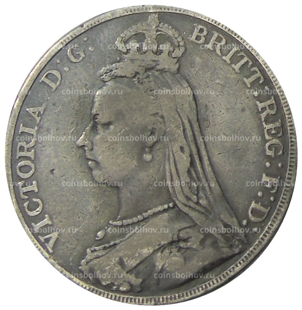 Монета 1 крона 1889 года Великобритания