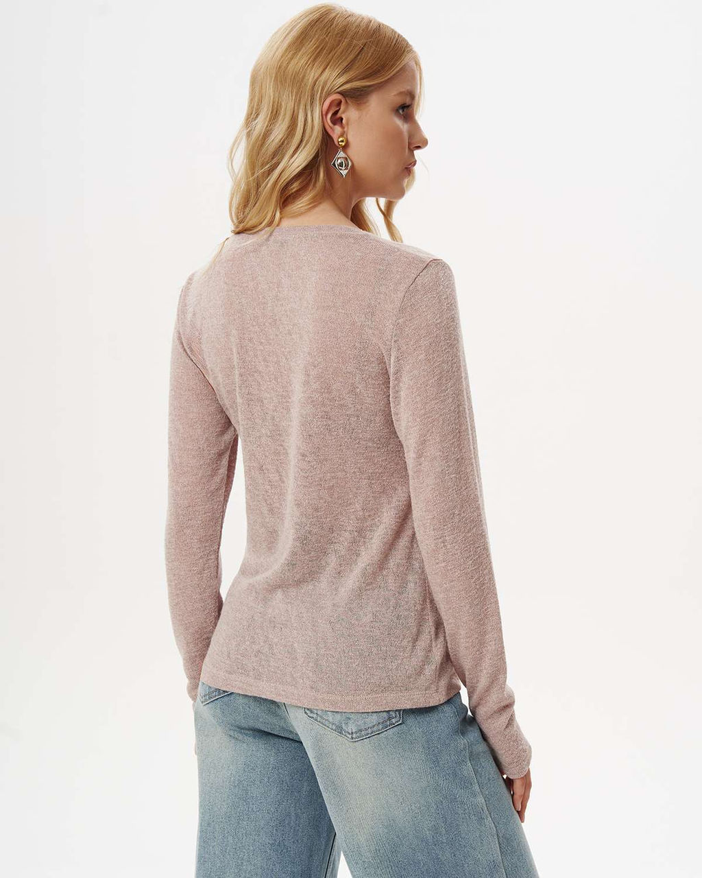 Полупрозрачный лонгслив из мягкого трикотажа-паутинка - Sahar art lab фото 5