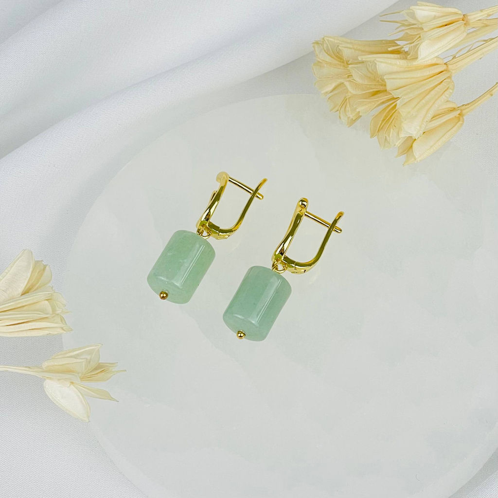 Серьги из зеленого Авантюрина