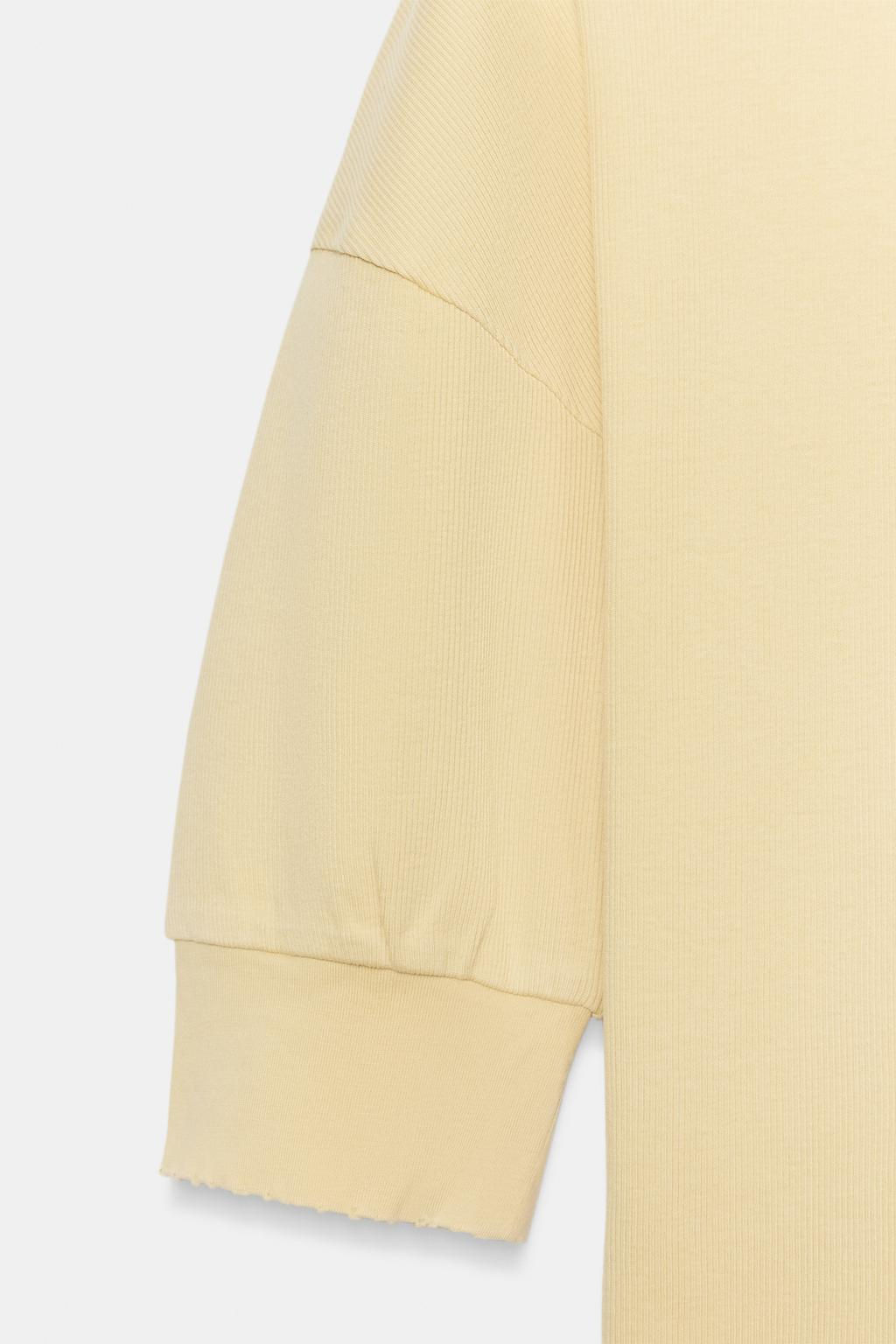 RIB VOLUME SLEEVE T-SHIRT - Zara фото 9