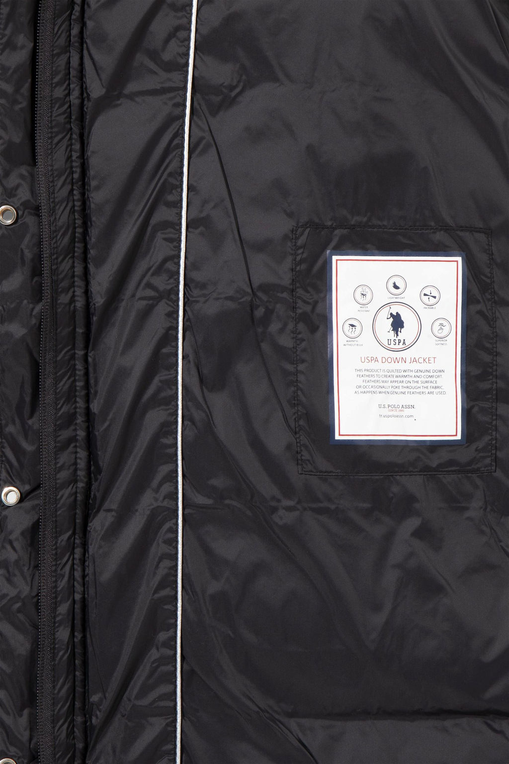 Женское черное пальто с капюшоном из синтетики - U.s. polo assn фото 17