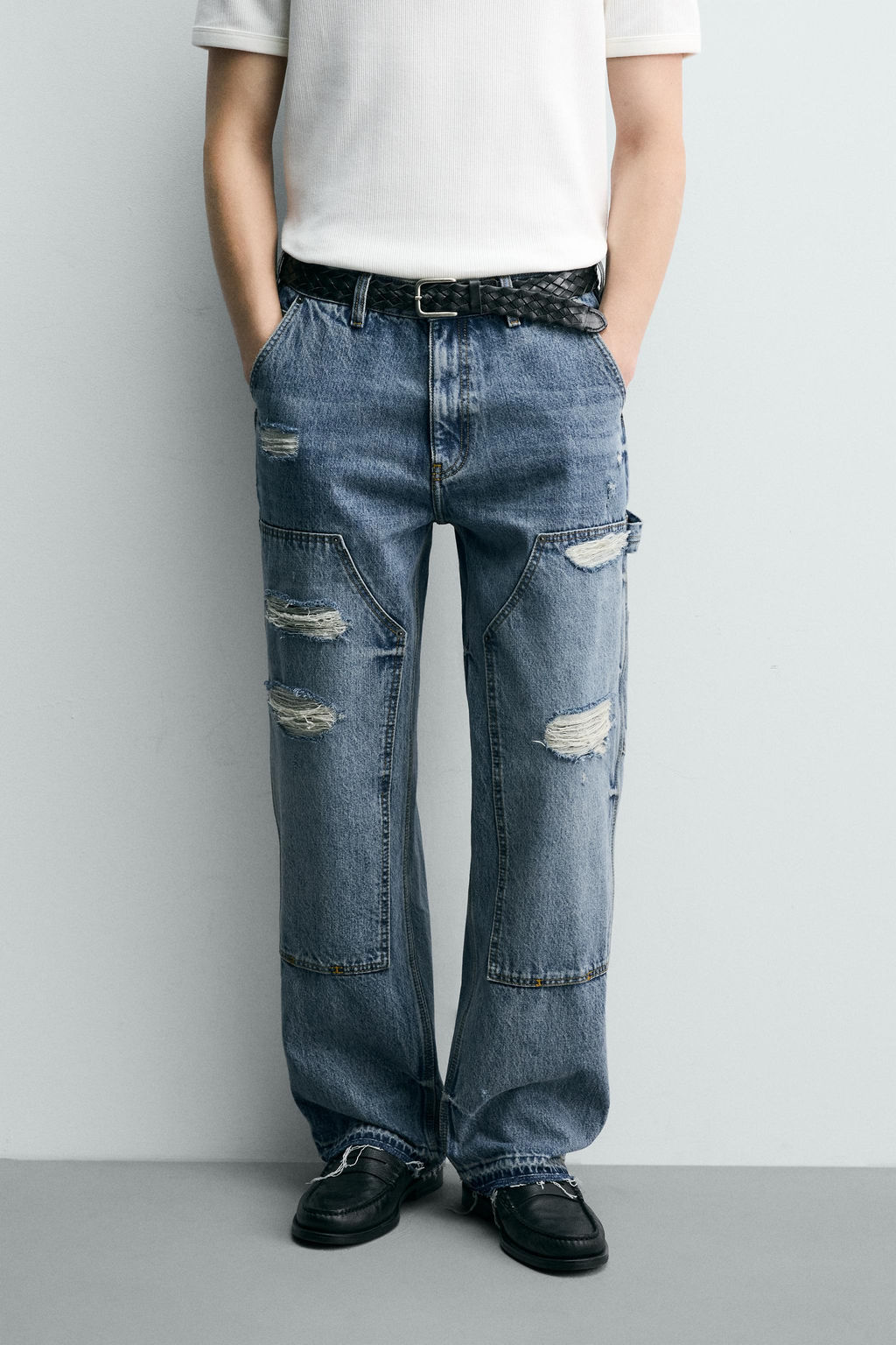 JEANS BOLSILLO CARPINTERO RELAXED FIT / Azul - Zara фото 2