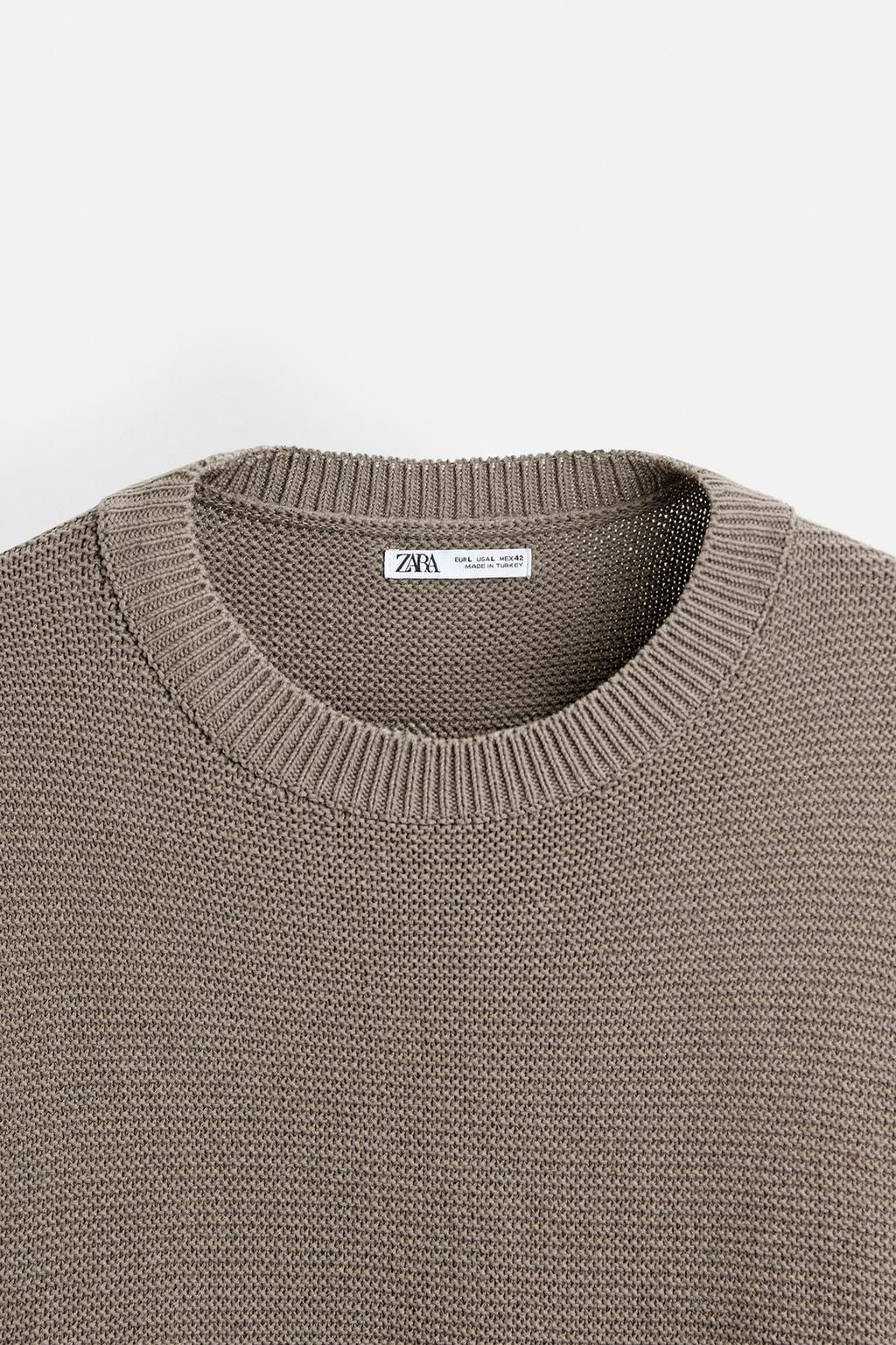 TEXTURED COTTON BLEND SWEATER - Zara фото 23