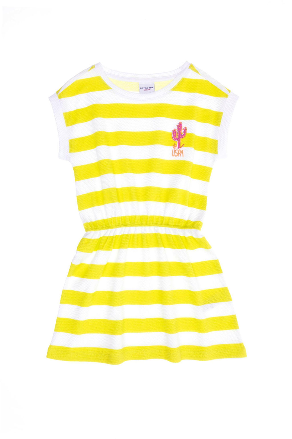 Неоново-желтое трикотажное платье для девочки Неожиданная скидка в корзине