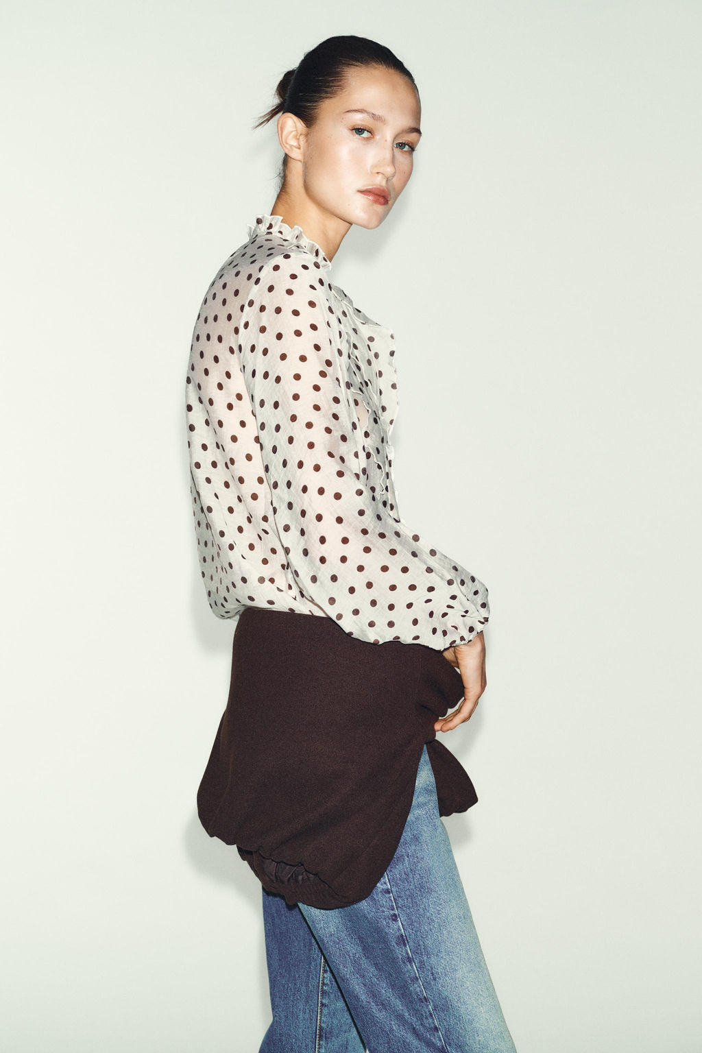 POLKA DOT RUFFLED BLOUSE - Zara фото 3