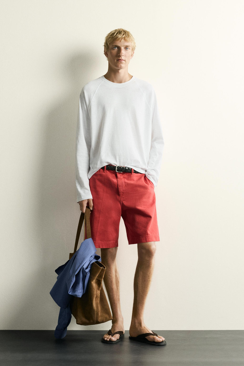 CAMISETA COLOR BLOCK ALGOD?N - LINO / Blanco