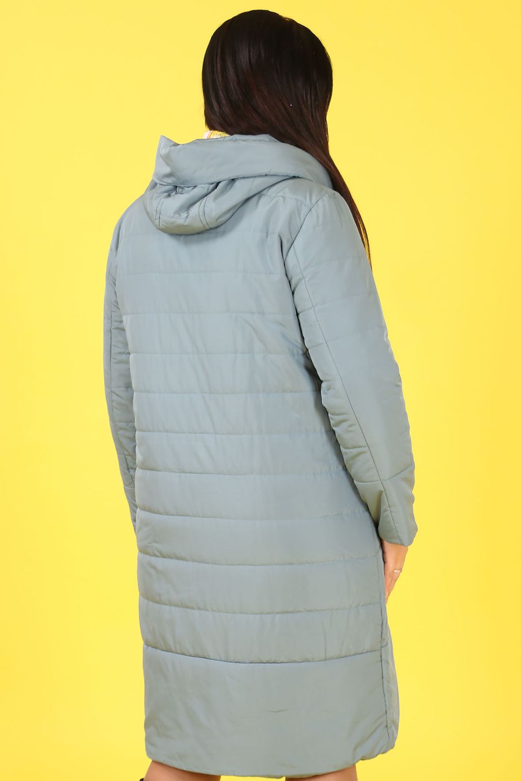 Бежевый пуховик женский с капюшоном - Almond фото 2