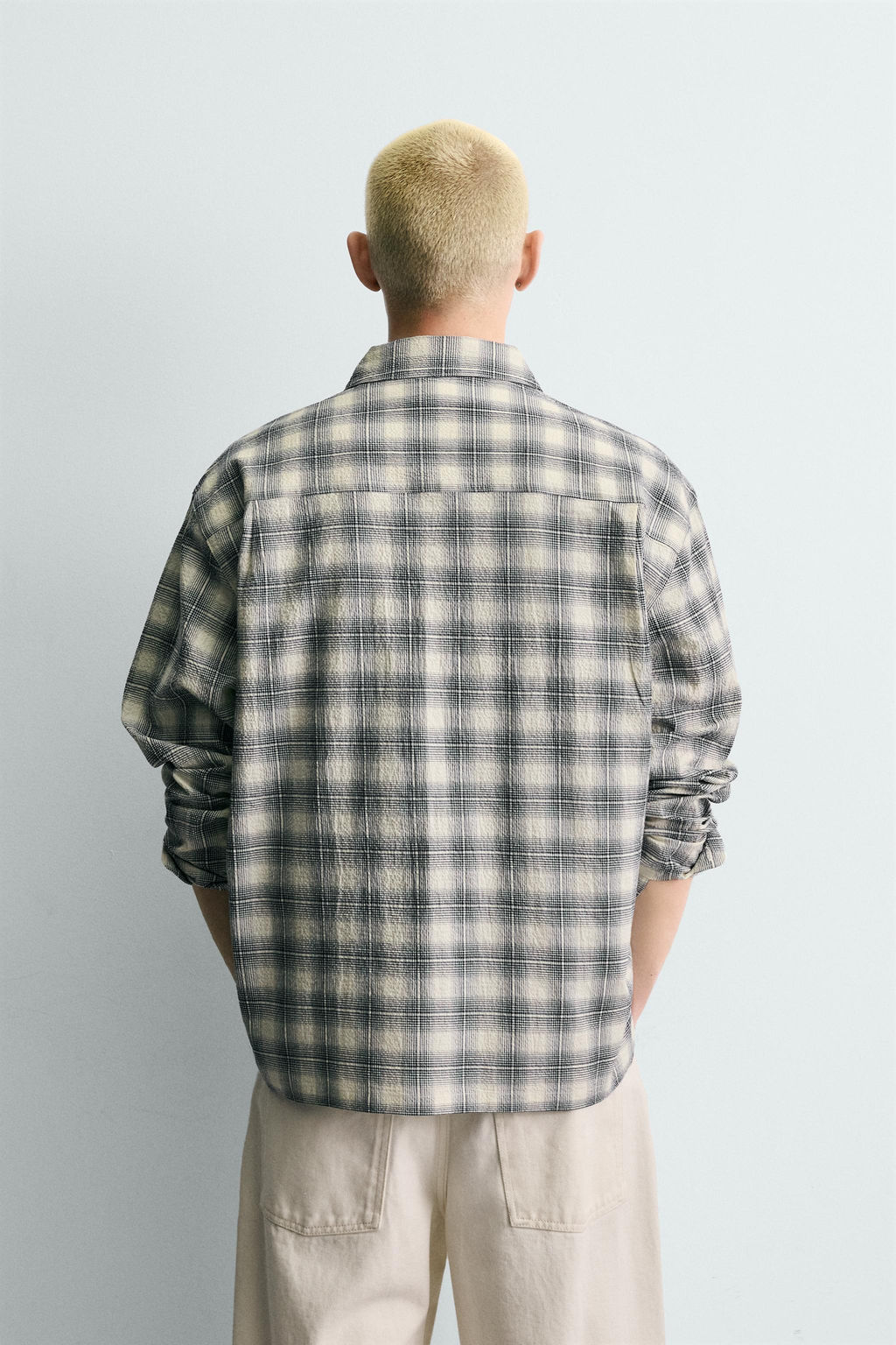 CAMISA BOXY FIT CUADROS / Azul - Zara фото 3