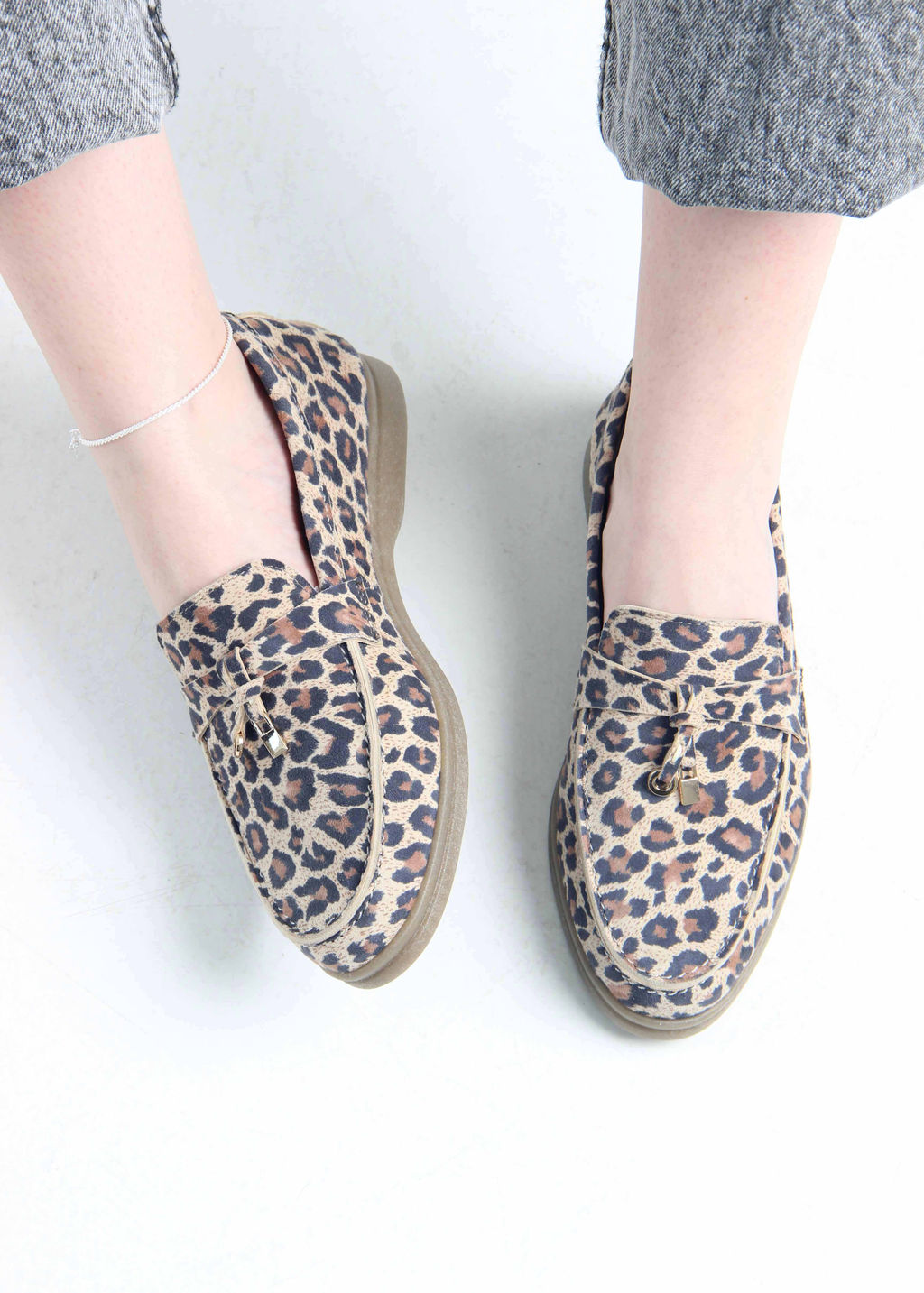 Лоферы туфли 170.2614be. бежевый леопард