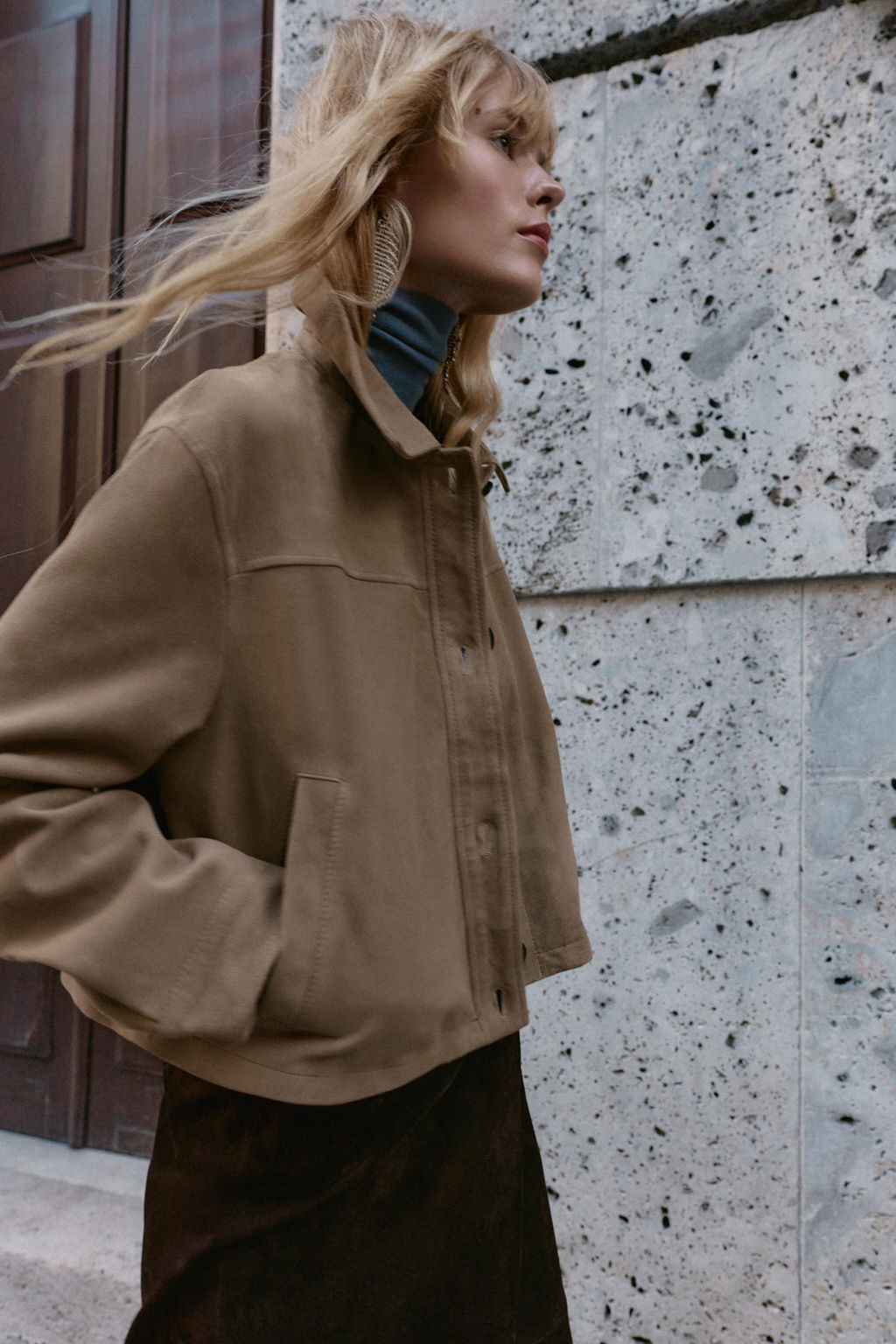 100% LEATHER SHIRT COLLAR JACKET - Zara фото 3