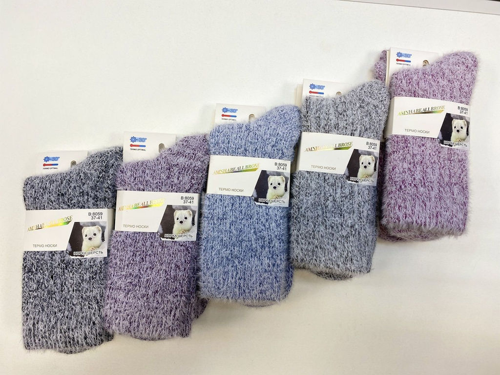 Носки ТЕРМО норка/шерсть рр36-41