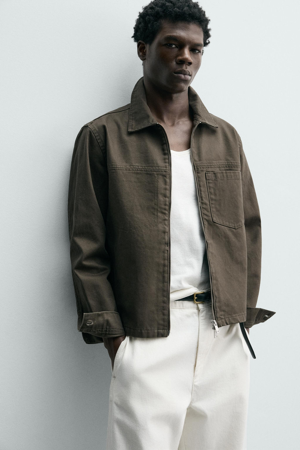SOBRECAMISA REGULAR FIT CREMALLERA / Marr?n - Zara фото 7