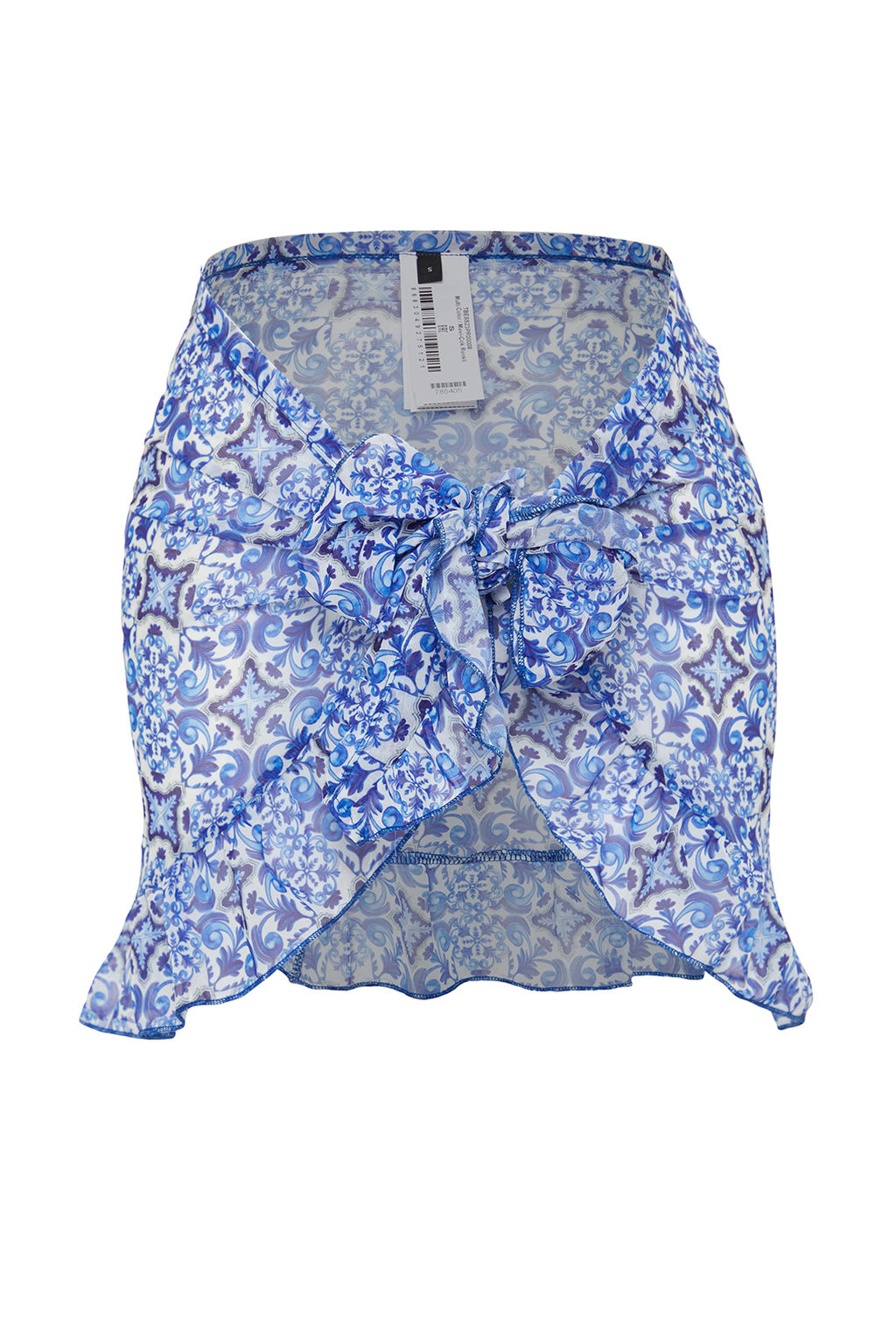 Cini Desenli Dokuma F?rf?rl? Plaj Mini Pareo TBESS23PR00008