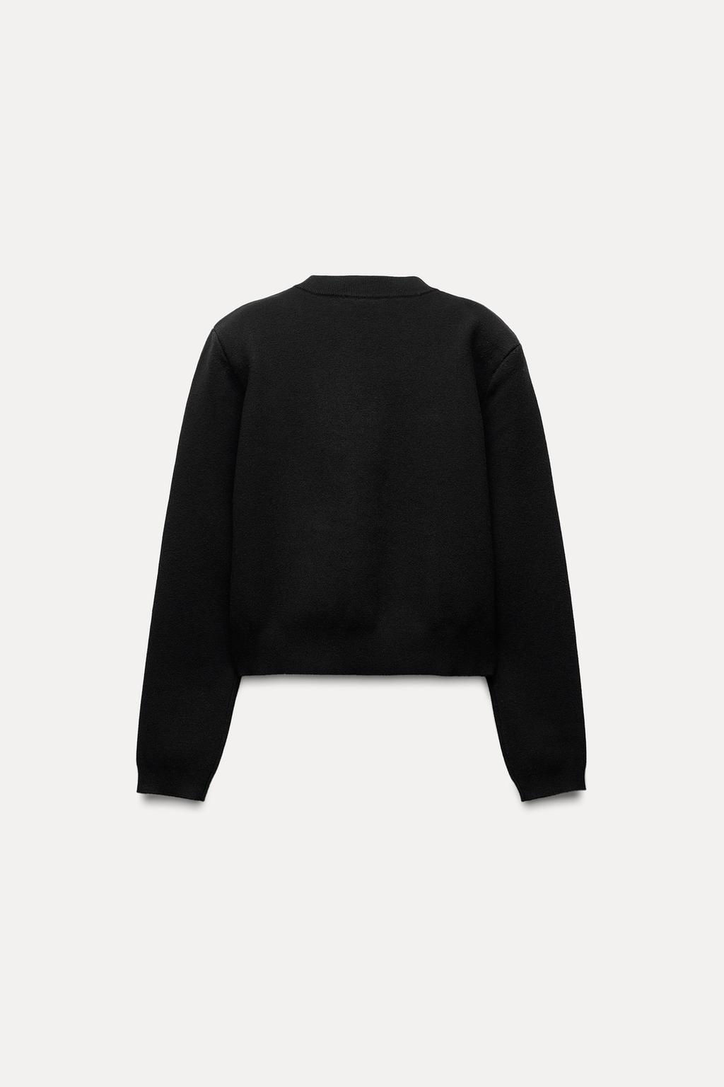 PLAIN KNIT CARDIGAN WITH SHOULDER PADS - Zara фото 4