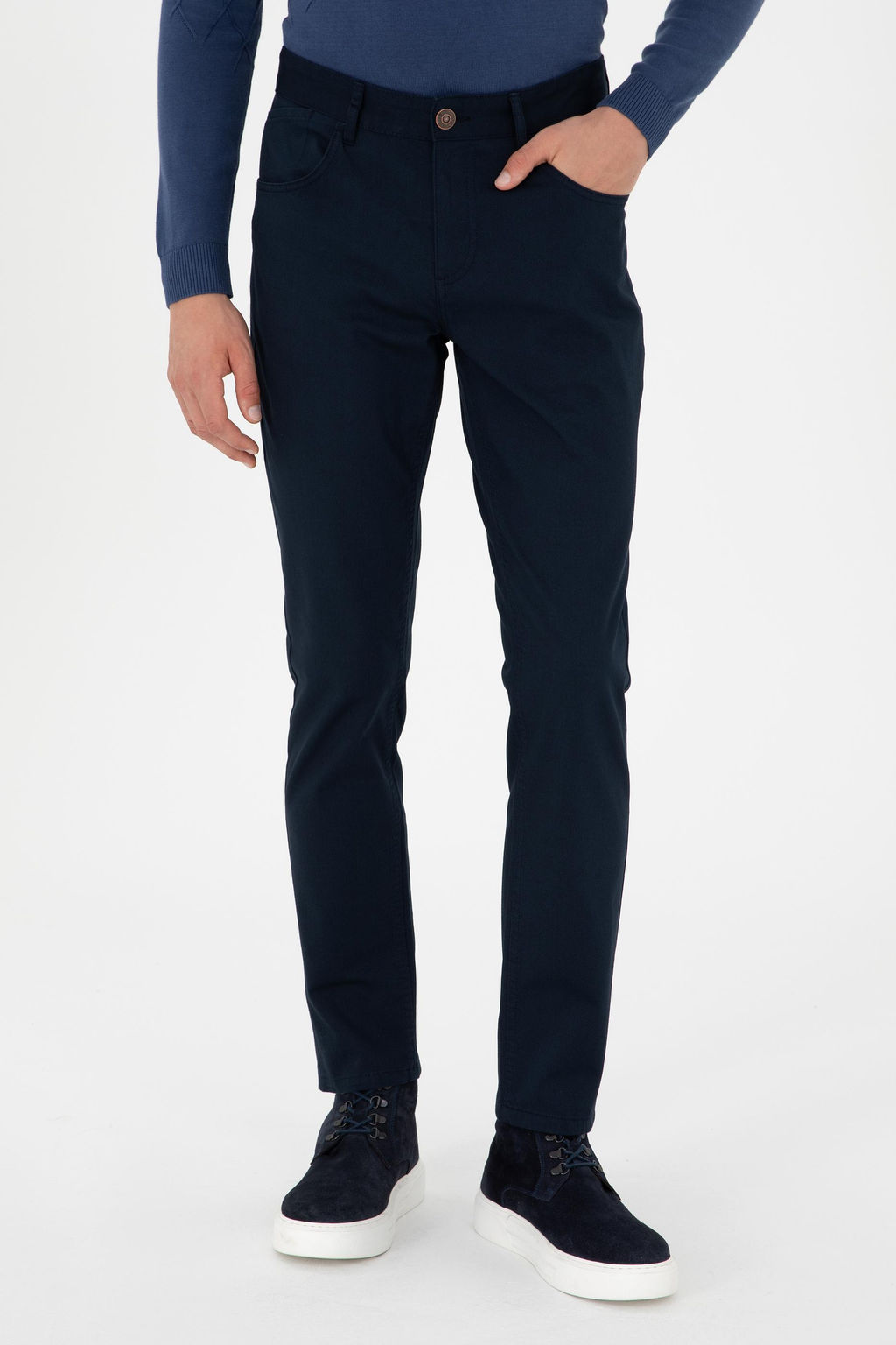 Мужские темно-синие брюки из плотной ткани - U.s. polo assn фото 2