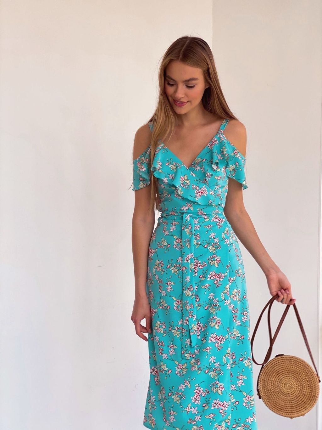 4195 Сарафан в цветочек в цвете тиффани - Martichelli фото 11