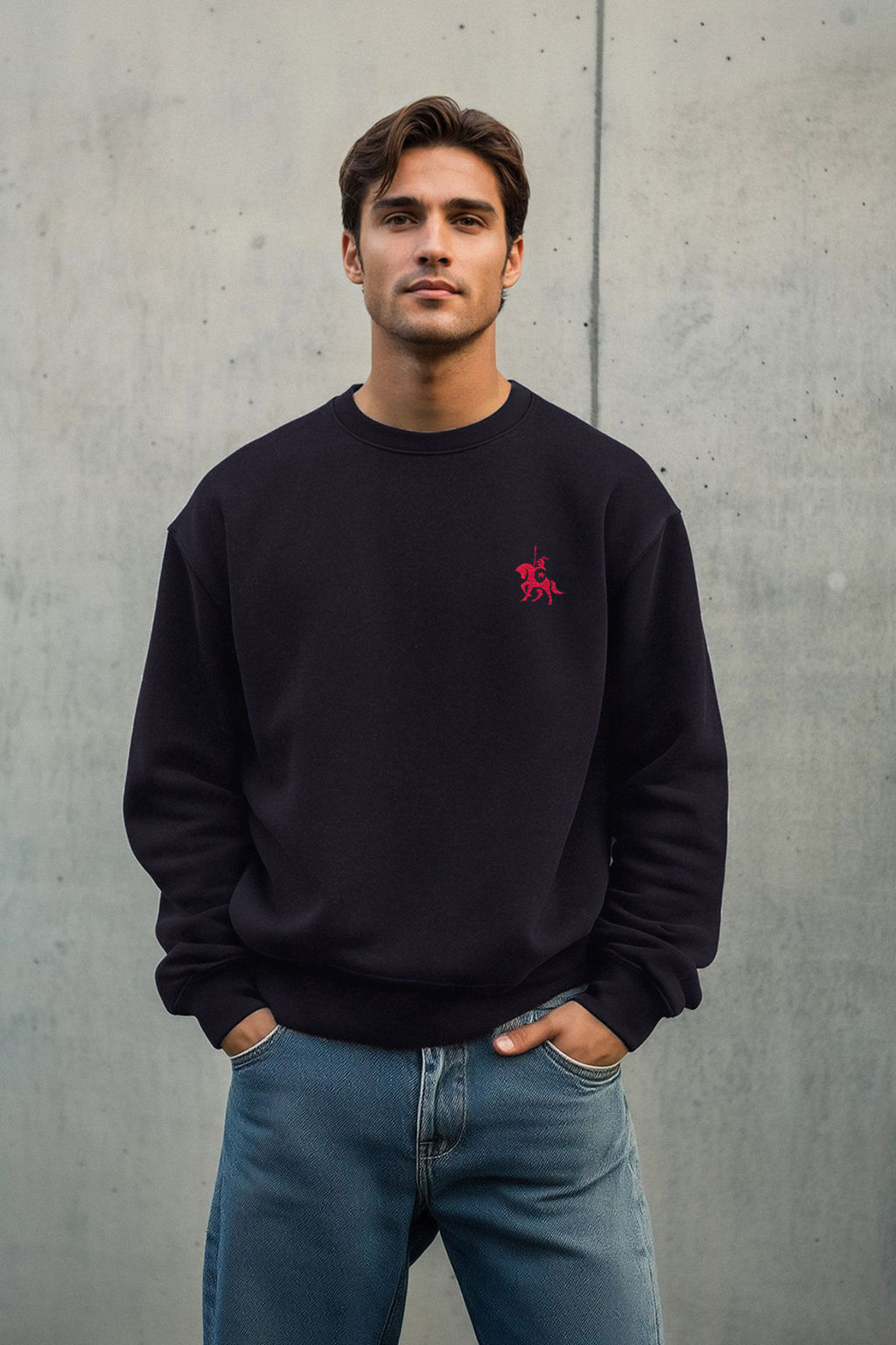 TRENDYOL MAN Antrasit Melanj Oversize/Genis Kesim Uzun Kol Hayvan Nak?sl? Sweatshirt TMNAW24SW00164 - Trendyolmilla фото 35