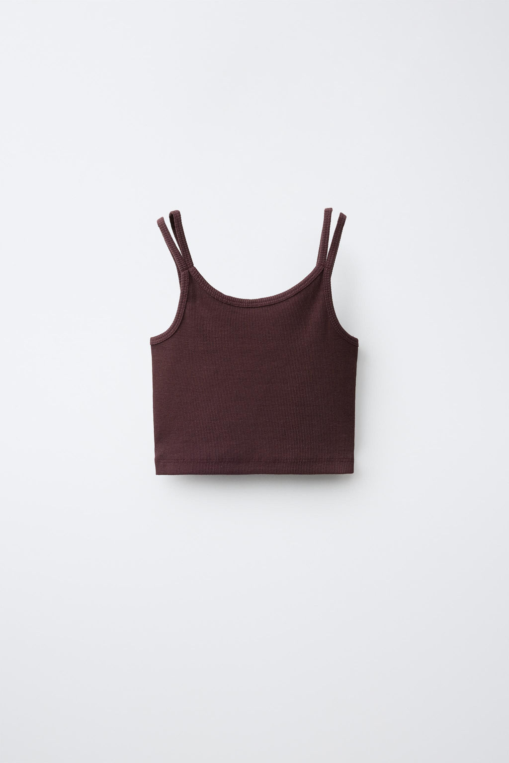 CONJUNTO RIB TOP Y PANTALON STRAIGHT / Marr?n - Zara фото 4