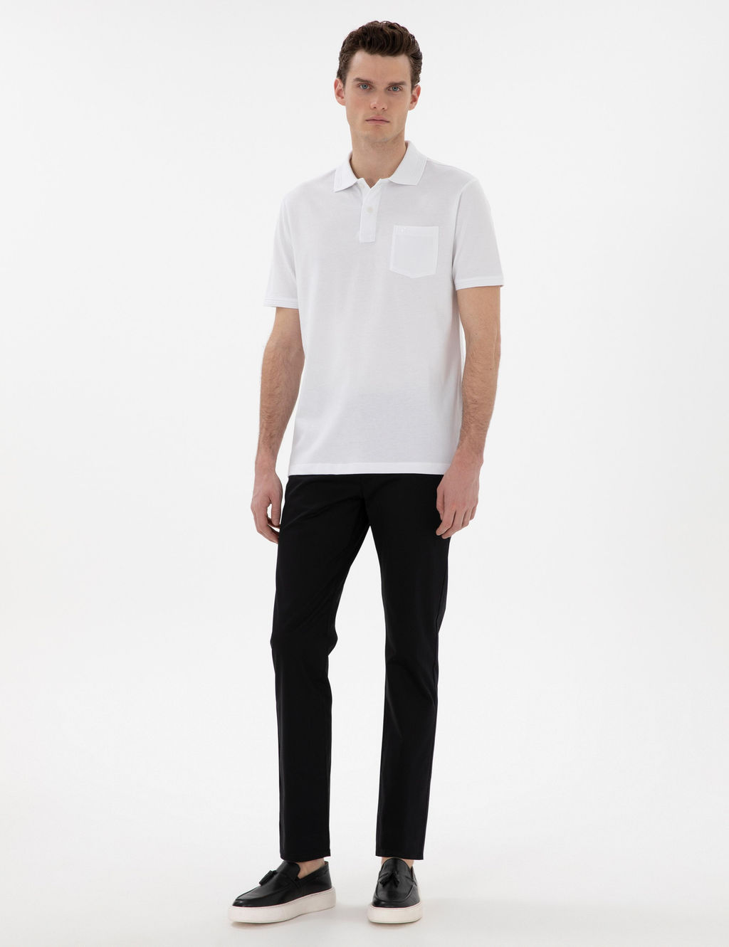 Beyaz Regular Fit K_vr_lmaz Polo Yaka Basic Ti__rt - Pierre cardin фото 4