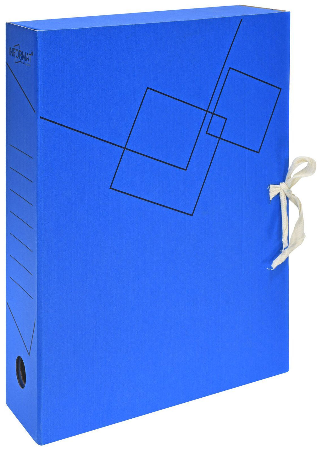 Короб архивный INFORMAT 75 мм А4 синий микрогофрокартон, 2 завязки, вместимость до 700 лис...