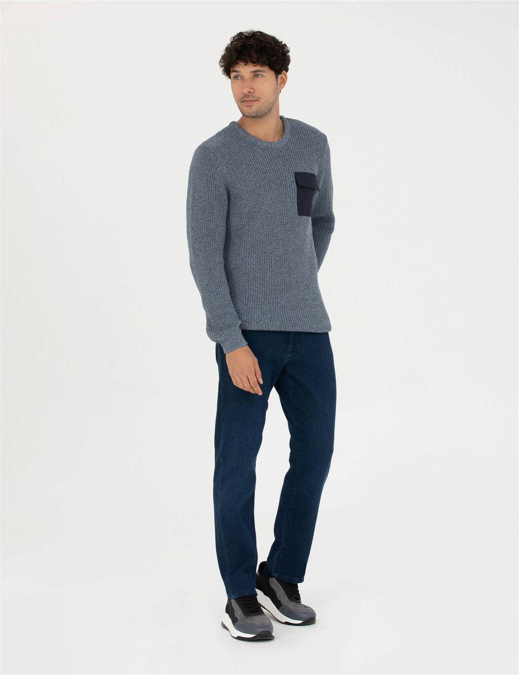 Lacivert Straight Fit Jean Pantolon